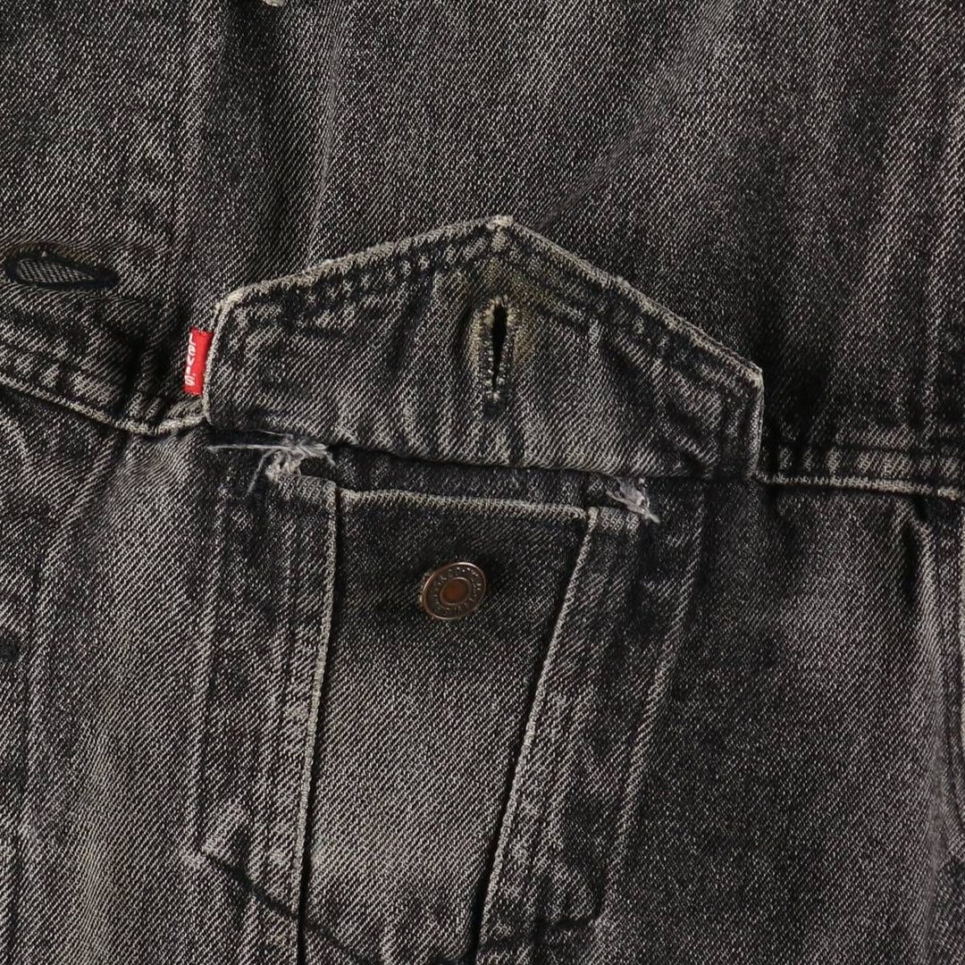 1990'S Levi's 70507-4858 Black Denim Jacket, Made in USA, Men's Size L (approx.), Vintage cotton black type Vintage Second Hand