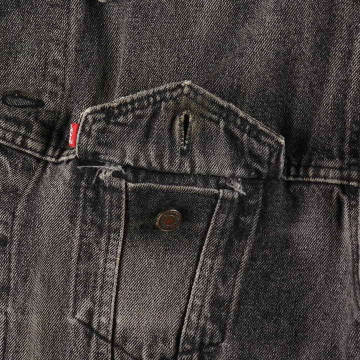 1990'S Levi's 70507-4858 Black Denim Jacket, Made in USA, Men's Size L (approx.), Vintage cotton black type Vintage Second Hand