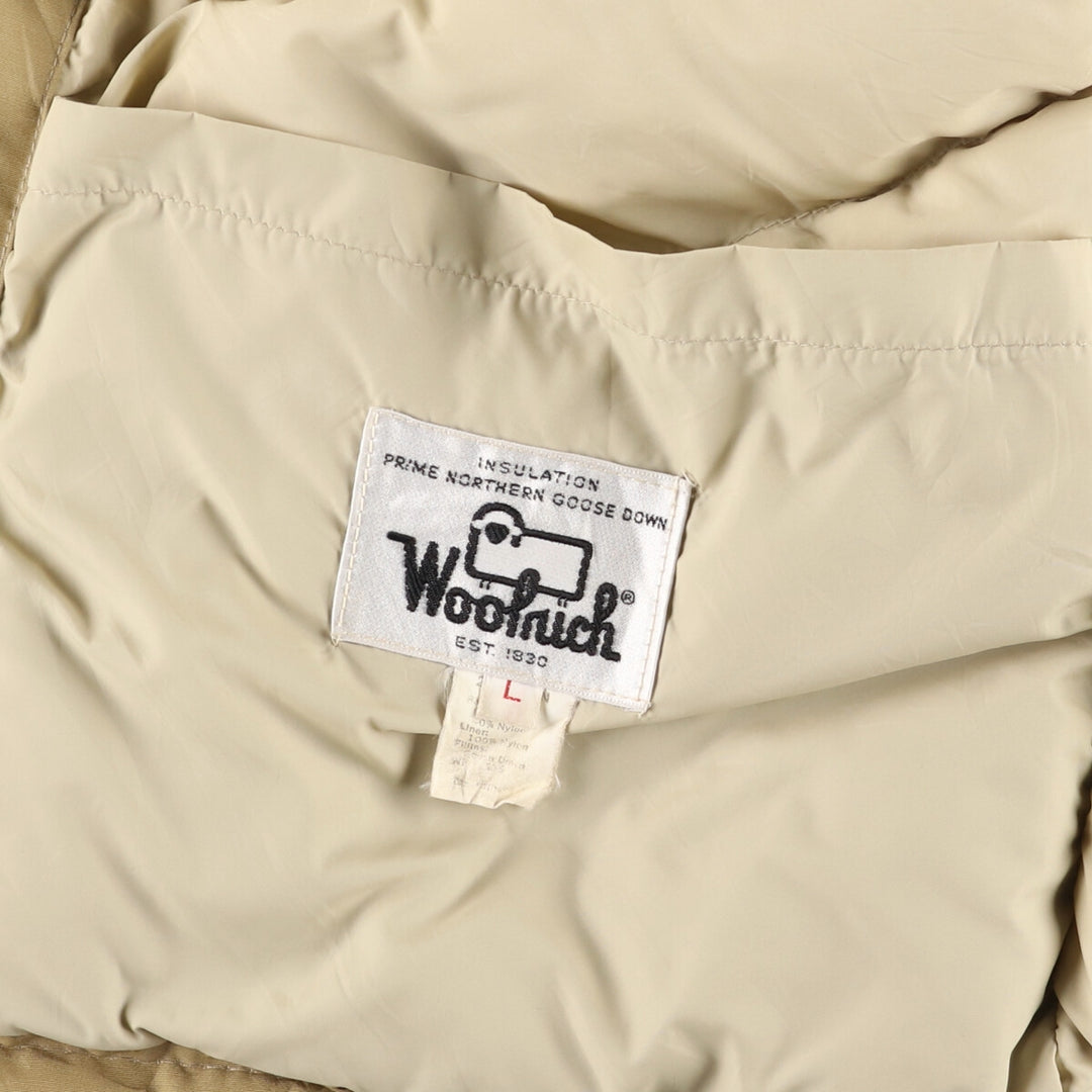 70'S WOOLRICH White Tag Arctic Parka Goose Down Parka Men's L Size Vintage cotton Beige type Vintage Second Hand