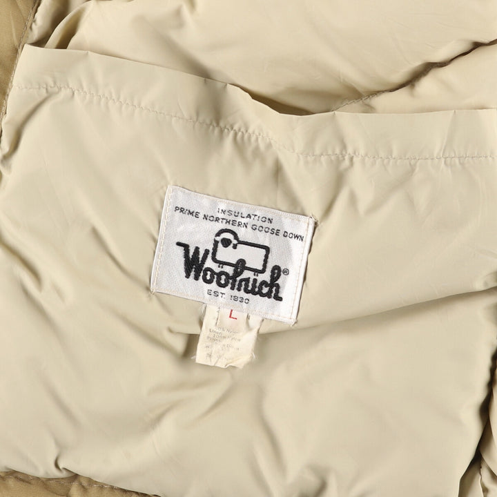 70'S WOOLRICH White Tag Arctic Parka Goose Down Parka Men's L Size Vintage cotton Beige type Vintage Second Hand