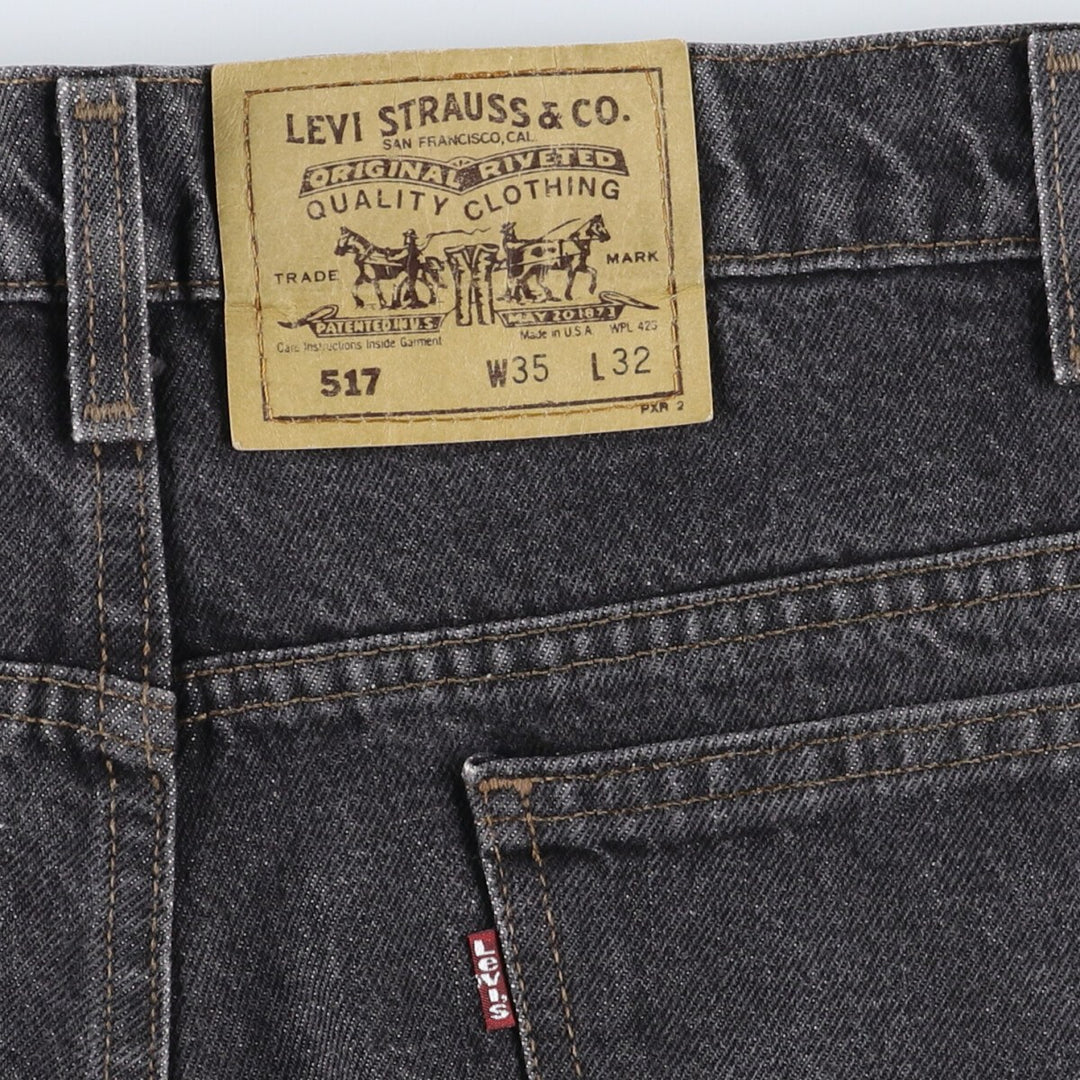 90'S Levi's 517 Black Denim Bootcut Denim Pants Made in USA Men's W34 Vintage /eva003447