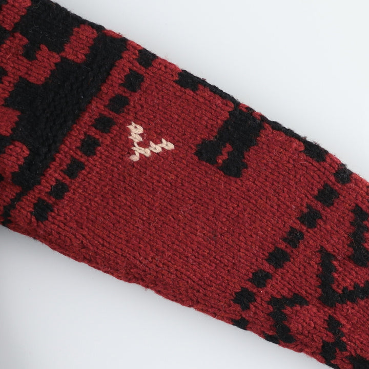 90'S Ralph Lauren all-over print hand-knit shawl collar wool knit cardigan gown, men's size M /eva003453