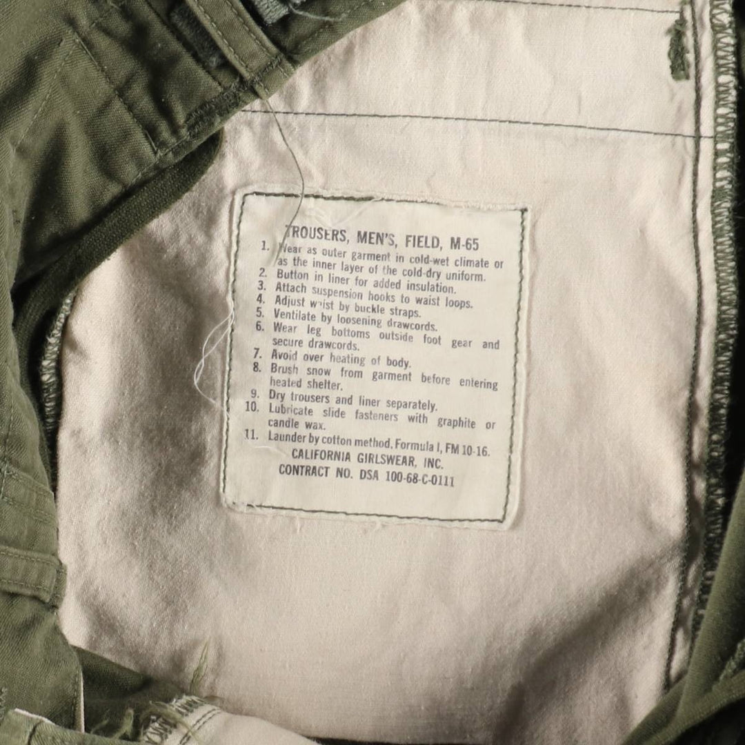 1960'S US Army M-65 Military Cargo Pants Made in USA REGULAR-MEDIUM Men's W37 equivalent Vintage /eva003454
