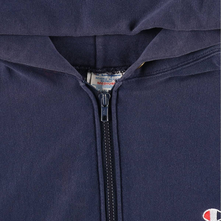 80'S Champion Reverse Weave Tricot Tag Sweat Full Zip Hoodie Made in USA Men's M Vintage cotton navy blue type Vintage Second Hand