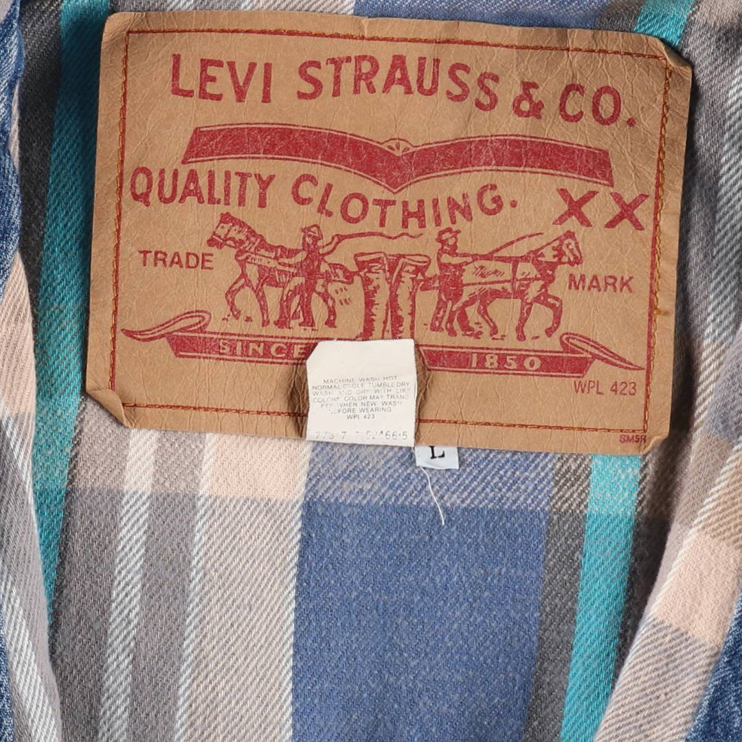 90'S Levi's 75069-0214 Oversized Patch Denim Jacket Men's Size L Vintage /eva003481