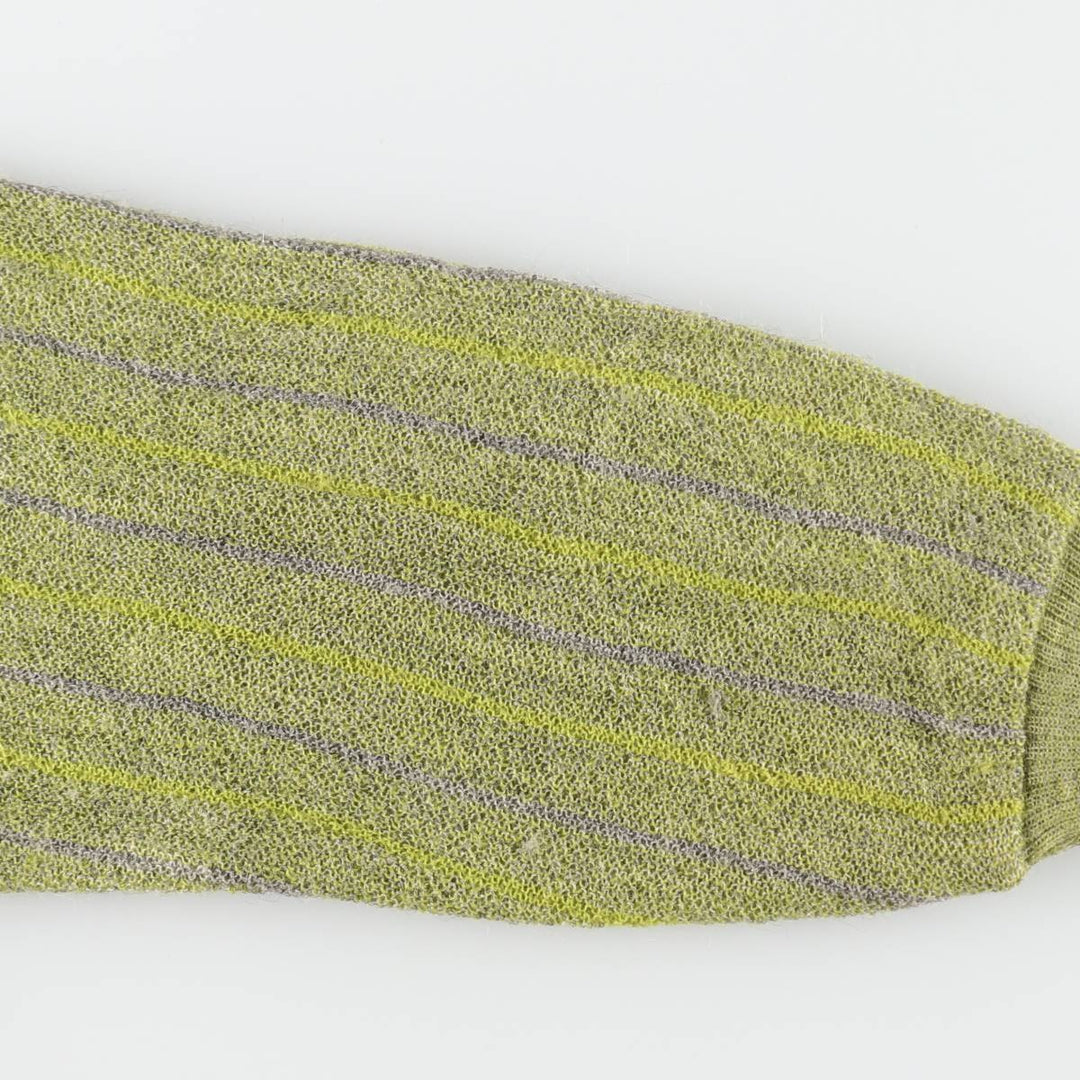 60s-70'S Jantzen Stripe Pattern V-neck Mohair Knit Sweater Made in Canada Men's L Size Vintage /eva003487