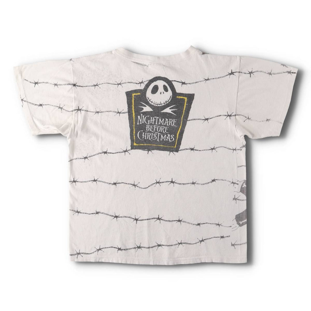 90'S Nightmare Before Christmas Large Print Character Print T-Shirt Made in USA Men's M Vintage cotton white type Vintage Second Hand