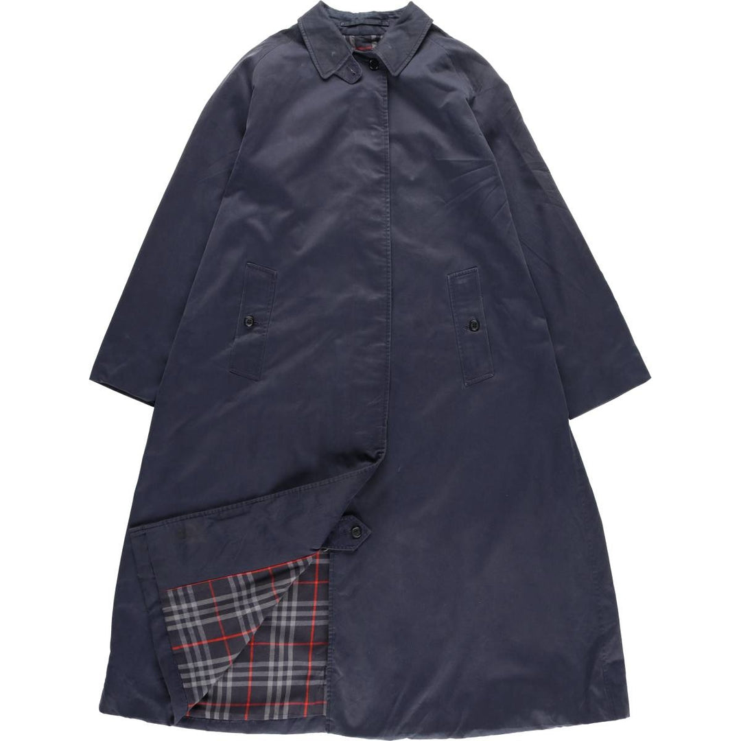 Burberry's Balmacaan Coat, Made in England, Women's Size XL cotton navy blue type Vintage Second Hand