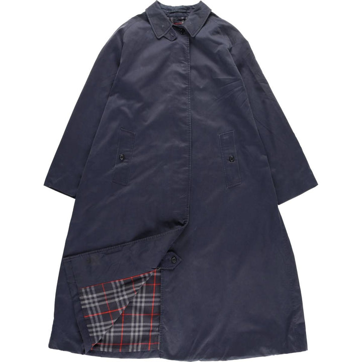 Burberry's Balmacaan Coat, Made in England, Women's Size XL cotton navy blue type Vintage Second Hand