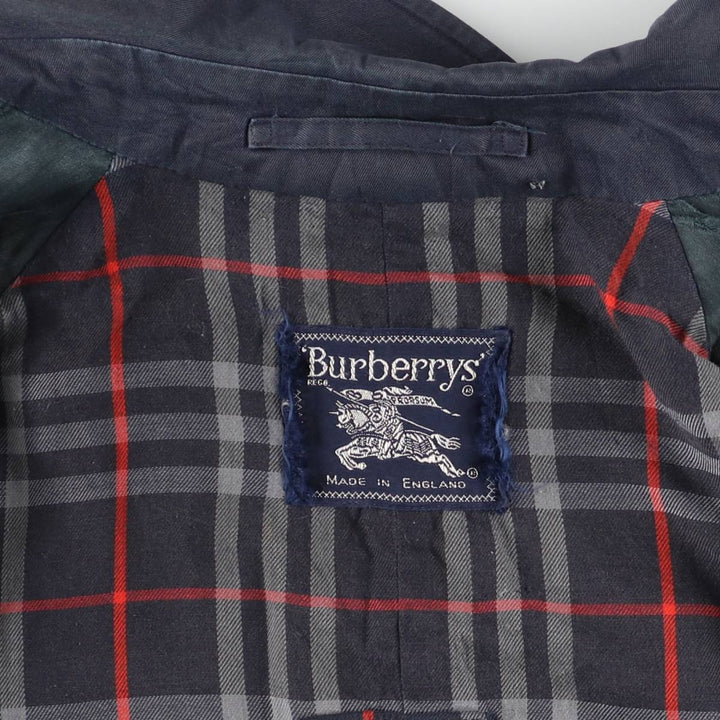 Burberry's Balmacaan Coat, Made in England, Women's Size XL cotton navy blue type Vintage Second Hand