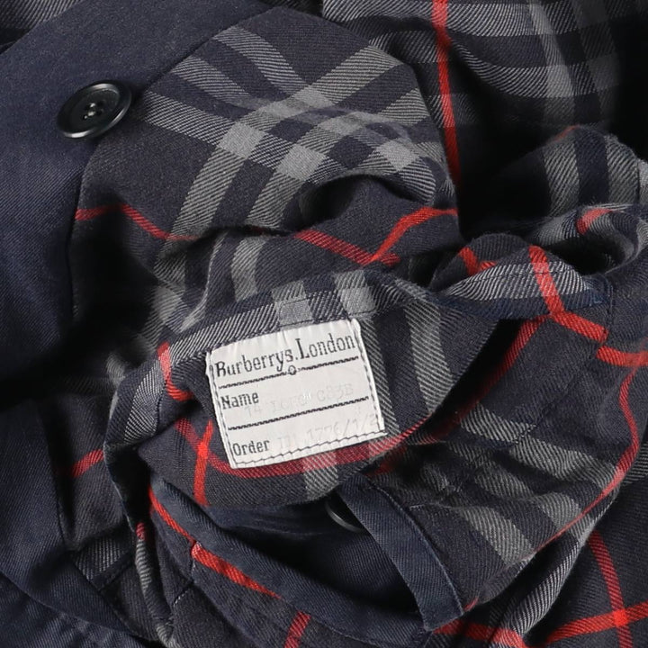 Burberry's Balmacaan Coat, Made in England, Women's Size XL cotton navy blue type Vintage Second Hand