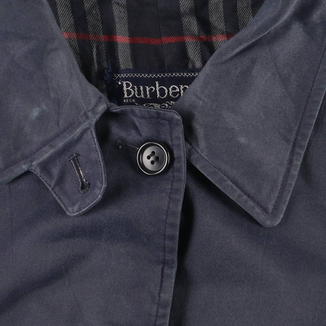 Burberry's Balmacaan Coat, Made in England, Women's Size XL cotton navy blue type Vintage Second Hand