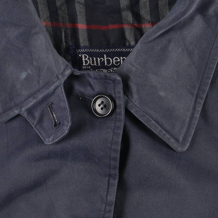 Burberry's Balmacaan Coat, Made in England, Women's Size XL cotton navy blue type Vintage Second Hand