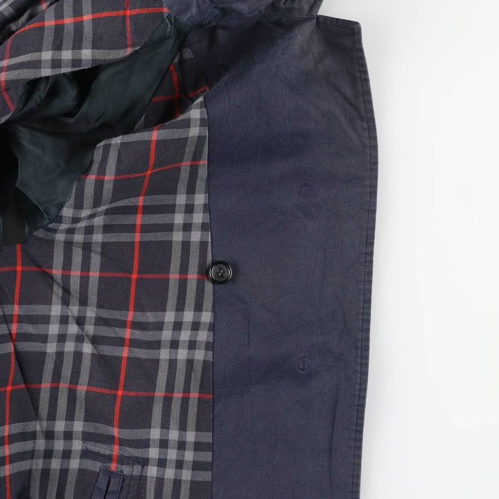 Burberry's Balmacaan Coat, Made in England, Women's Size XL cotton navy blue type Vintage Second Hand