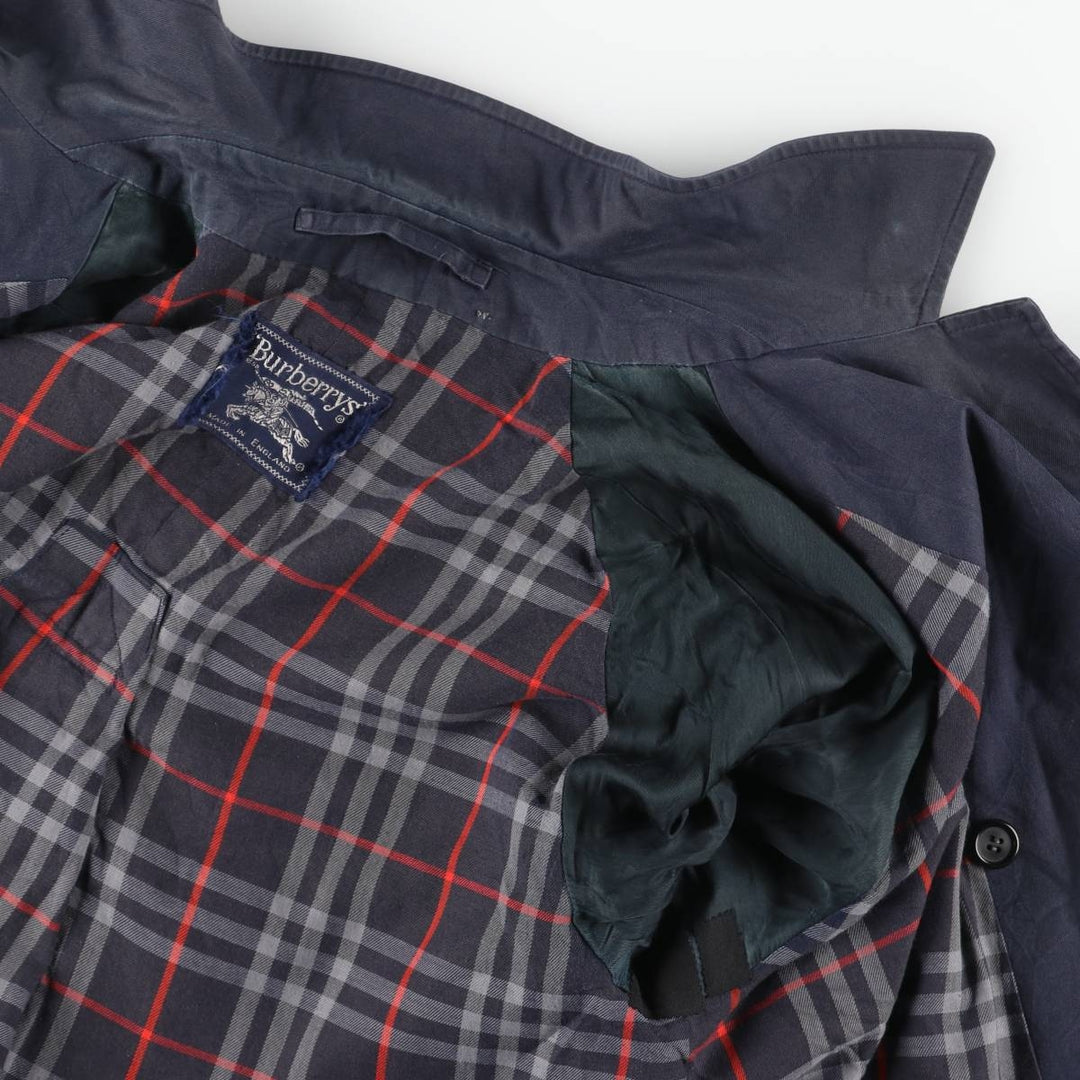 Burberry's Balmacaan Coat, Made in England, Women's Size XL cotton navy blue type Vintage Second Hand