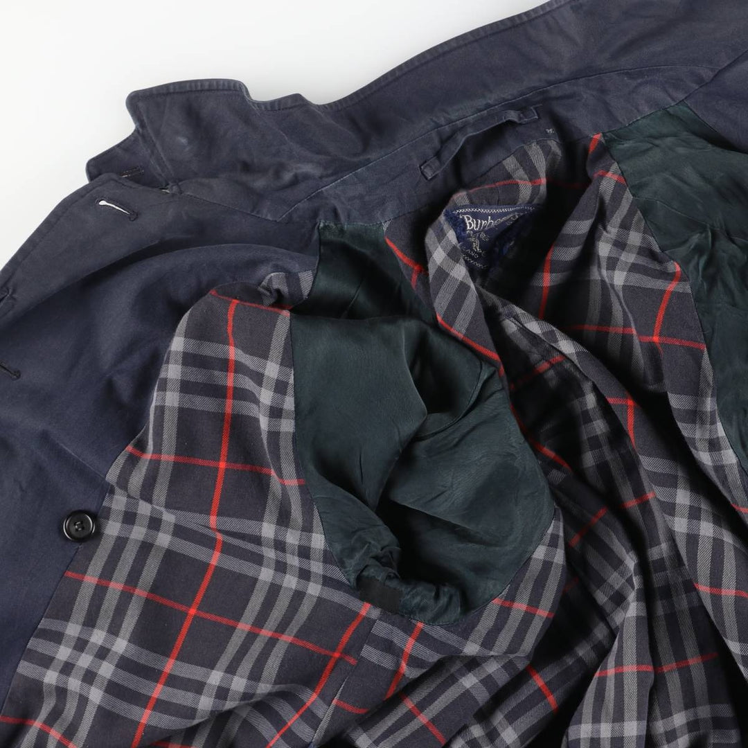 Burberry's Balmacaan Coat, Made in England, Women's Size XL cotton navy blue type Vintage Second Hand