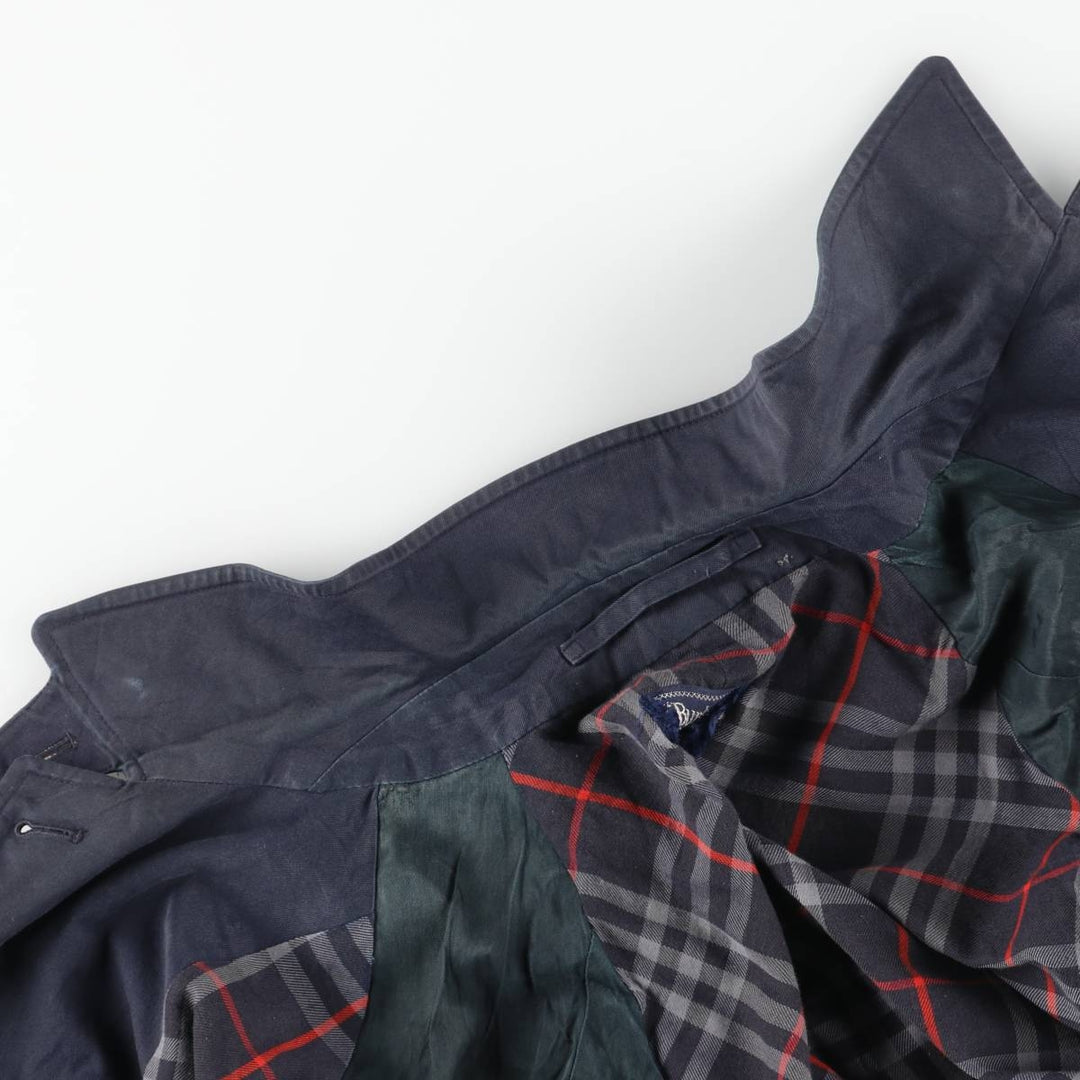 Burberry's Balmacaan Coat, Made in England, Women's Size XL cotton navy blue type Vintage Second Hand