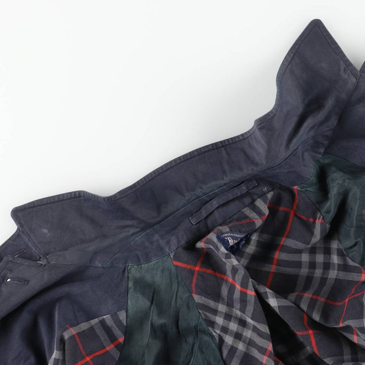 Burberry's Balmacaan Coat, Made in England, Women's Size XL cotton navy blue type Vintage Second Hand