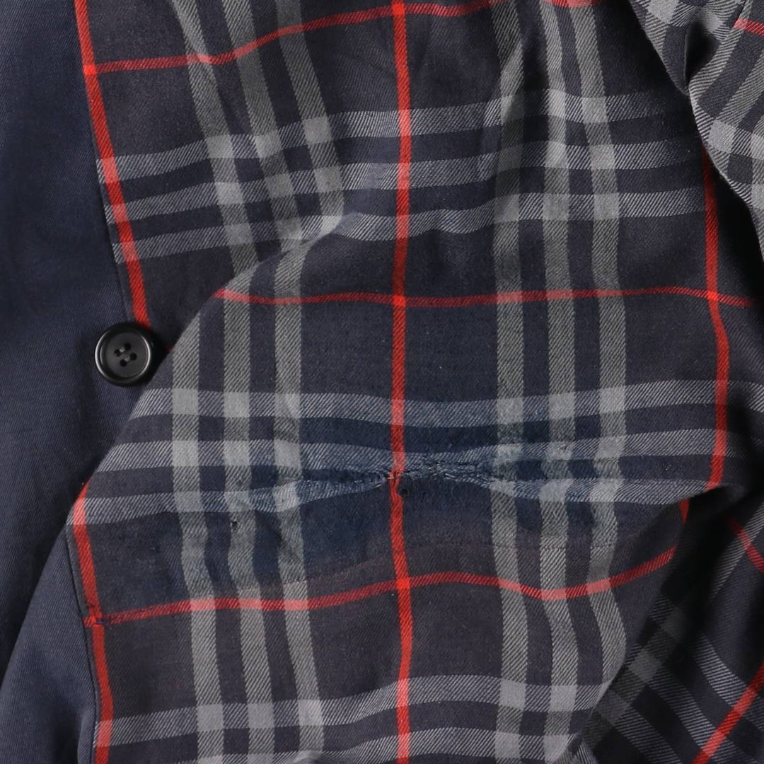 Burberry's Balmacaan Coat, Made in England, Women's Size XL cotton navy blue type Vintage Second Hand