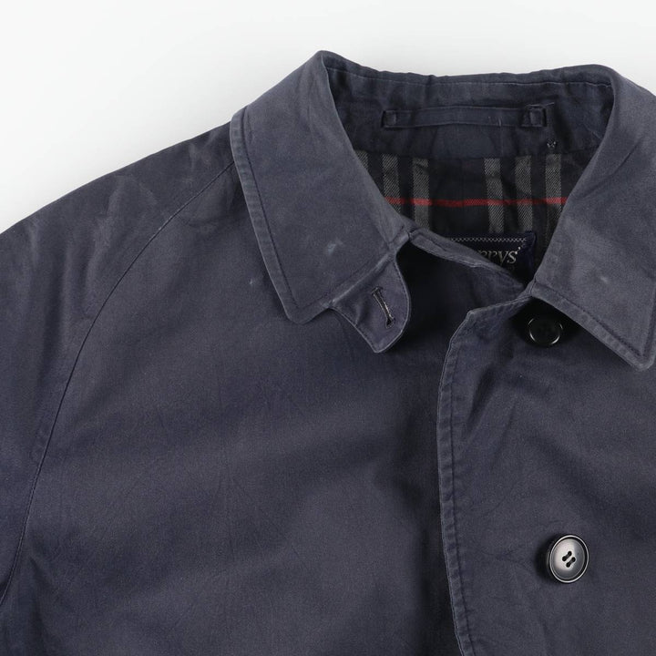 Burberry's Balmacaan Coat, Made in England, Women's Size XL cotton navy blue type Vintage Second Hand