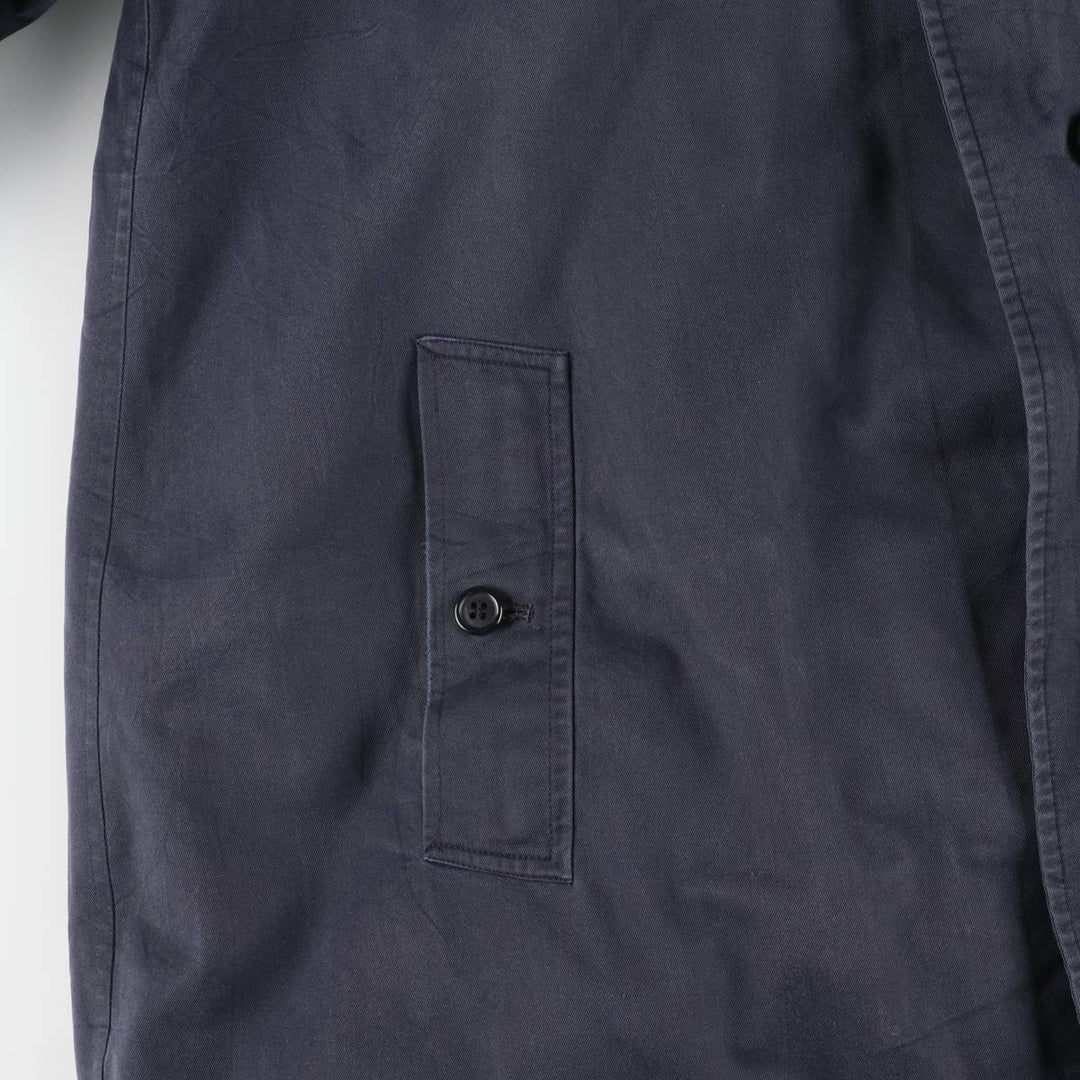 Burberry's Balmacaan Coat, Made in England, Women's Size XL cotton navy blue type Vintage Second Hand