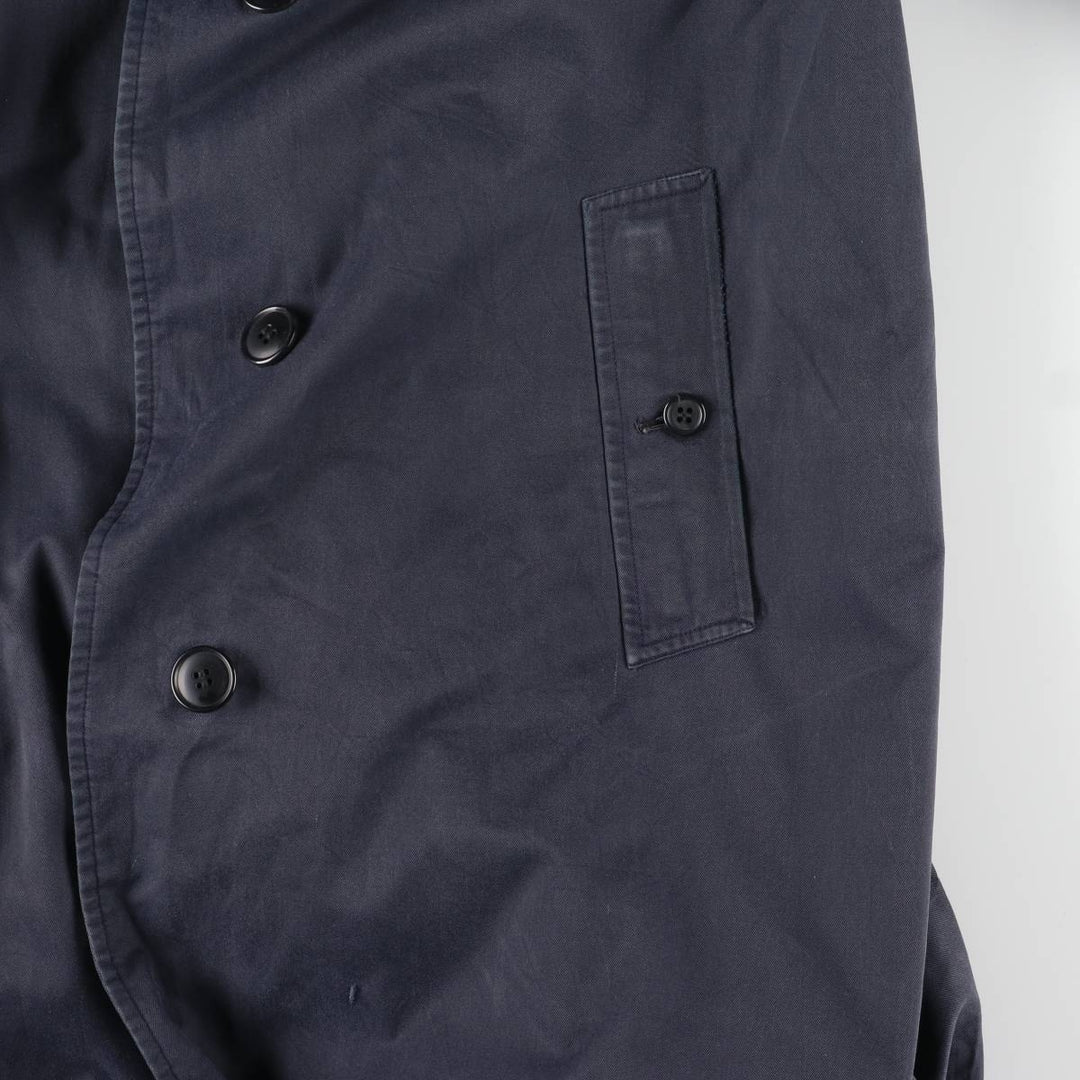 Burberry's Balmacaan Coat, Made in England, Women's Size XL cotton navy blue type Vintage Second Hand