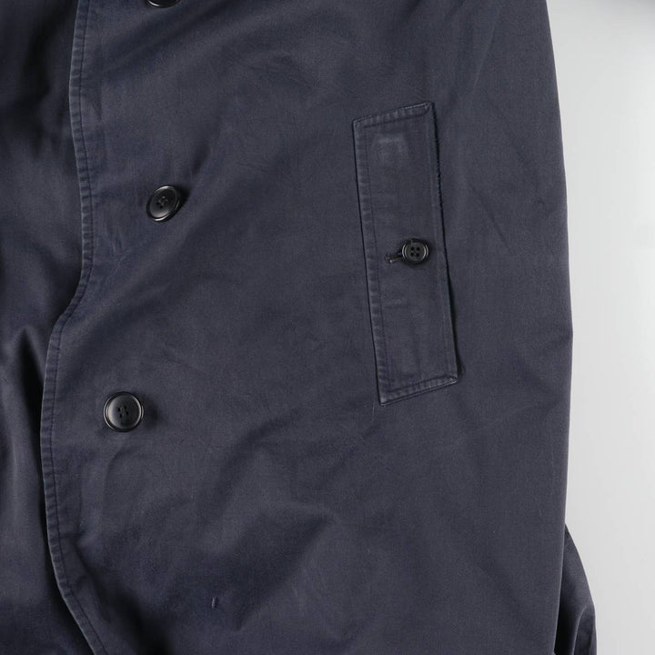 Burberry's Balmacaan Coat, Made in England, Women's Size XL cotton navy blue type Vintage Second Hand
