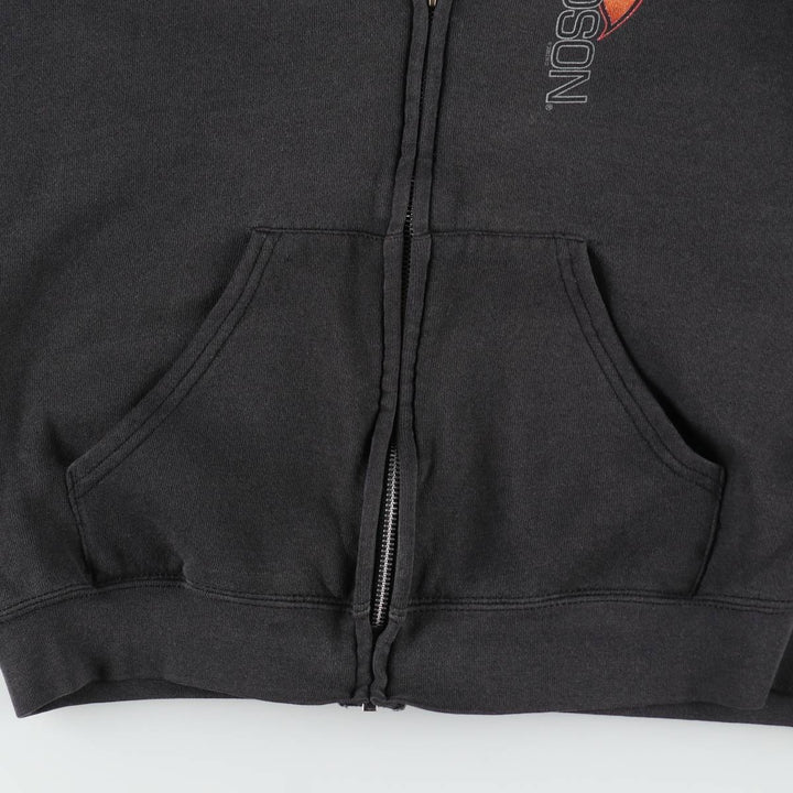 2000'S Harley-Davidson Fire Pattern Full-Zip Sweatshirt Hoodie (Men's Size L) cotton black type Vintage Second Hand