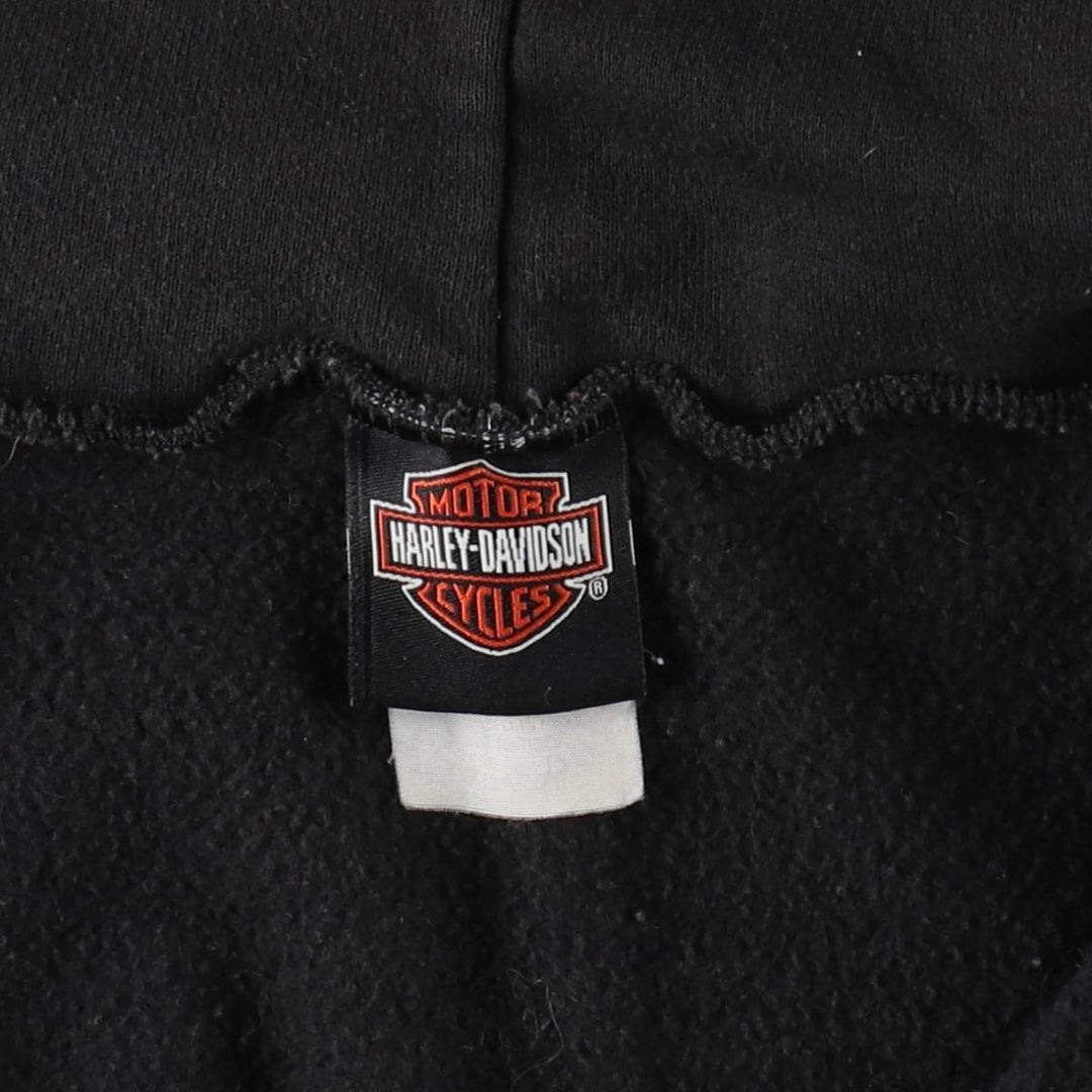 2000'S Harley-Davidson Fire Pattern Full-Zip Sweatshirt Hoodie, Men's Size XL (approx.) cotton black type Vintage Second Hand
