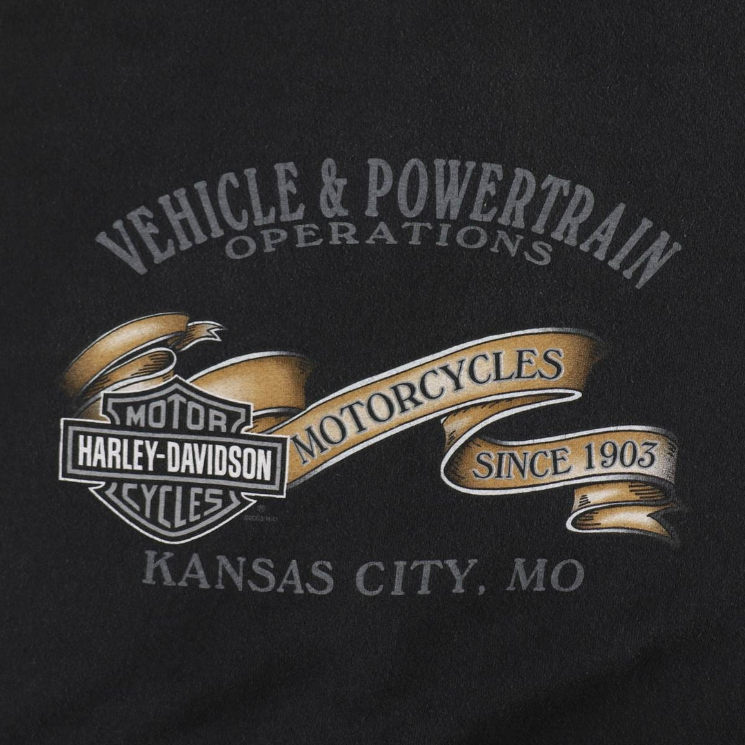 2000'S Harley-Davidson Fire Pattern Full-Zip Sweatshirt Hoodie, Men's Size XL (approx.) cotton black type Vintage Second Hand