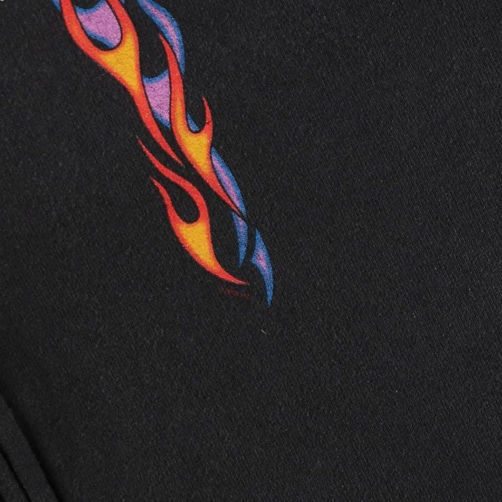 2000'S Harley-Davidson Fire Pattern Full-Zip Sweatshirt Hoodie, Men's Size XL (approx.) cotton black type Vintage Second Hand
