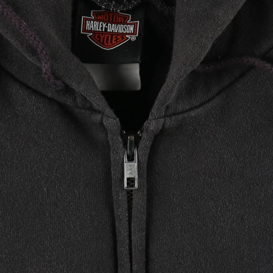 2000'S Harley-Davidson Fire Pattern Full-Zip Sweatshirt Hoodie, Men's Size XL (approx.) cotton black type Vintage Second Hand