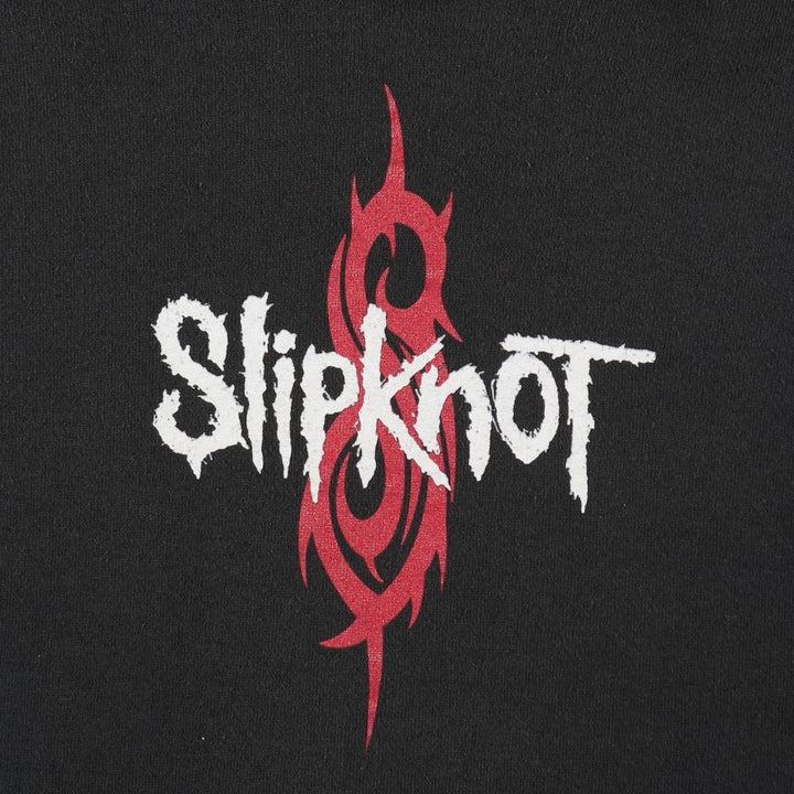 90'S TULTEX SLIPKNOT Cut-off Band Sweatshirt Pullover Hoodie, Men's XL (approx.) cotton black type Vintage Second Hand