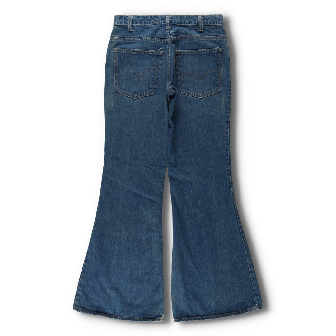 1970'S Levi's 684-0217 Late 66 Series Orange Tab Bell-Bottom Denim Pants W31 L32 (Men's equivalent to W30) Vintage unclear blue type Vintage Second Hand