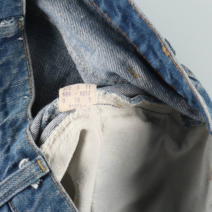 1970'S Levi's 684-0217 Late 66 Series Orange Tab Bell-Bottom Denim Pants W31 L32 (Men's equivalent to W30) Vintage unclear blue type Vintage Second Hand