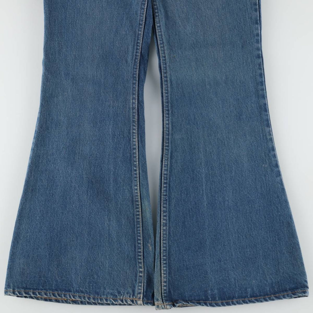 1970'S Levi's 684-0217 Late 66 Series Orange Tab Bell-Bottom Denim Pants W31 L32 (Men's equivalent to W30) Vintage unclear blue type Vintage Second Hand