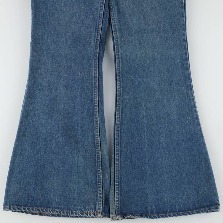 1970'S Levi's 684-0217 Late 66 Series Orange Tab Bell-Bottom Denim Pants W31 L32 (Men's equivalent to W30) Vintage unclear blue type Vintage Second Hand