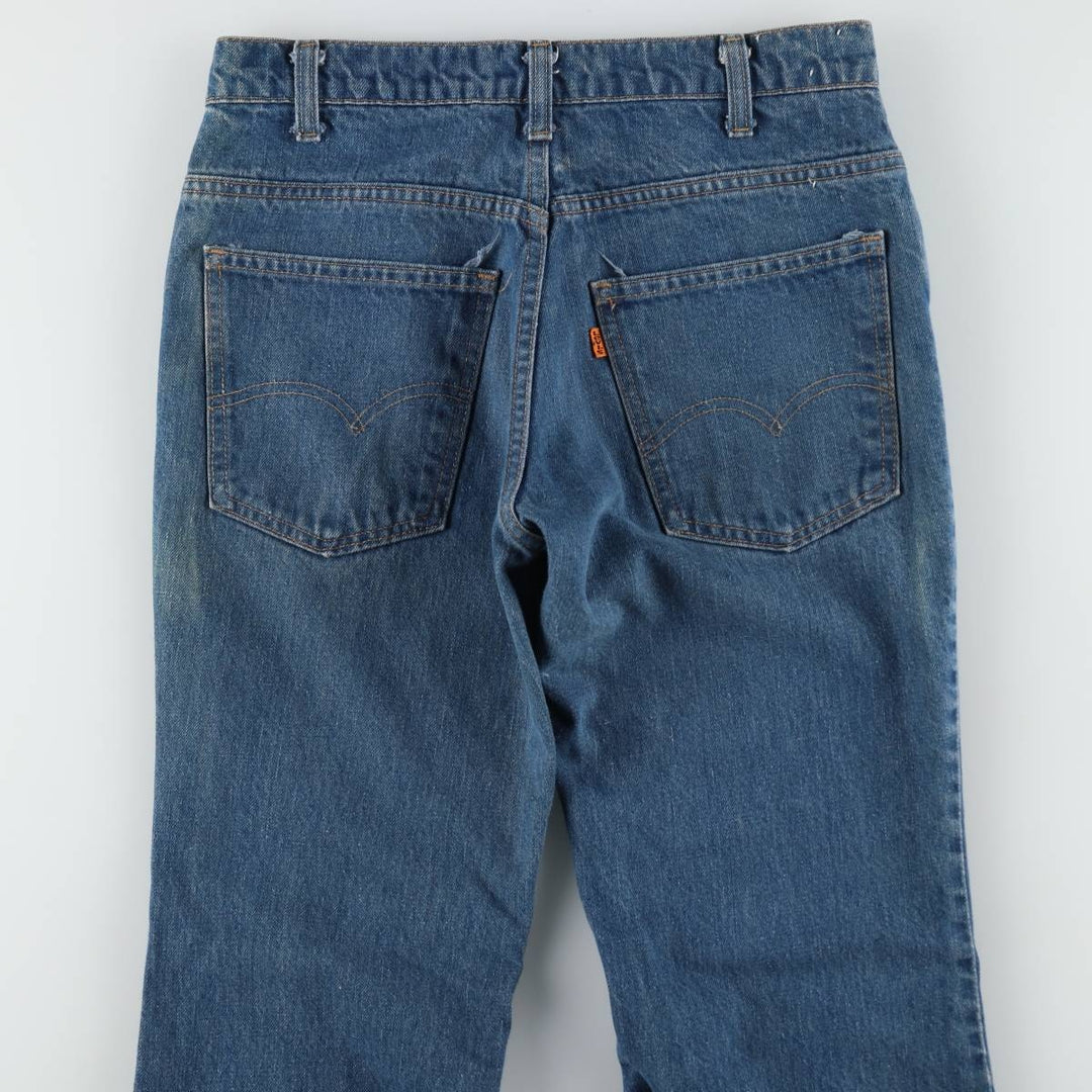1970'S Levi's 684-0217 Late 66 Series Orange Tab Bell-Bottom Denim Pants W31 L32 (Men's equivalent to W30) Vintage unclear blue type Vintage Second Hand