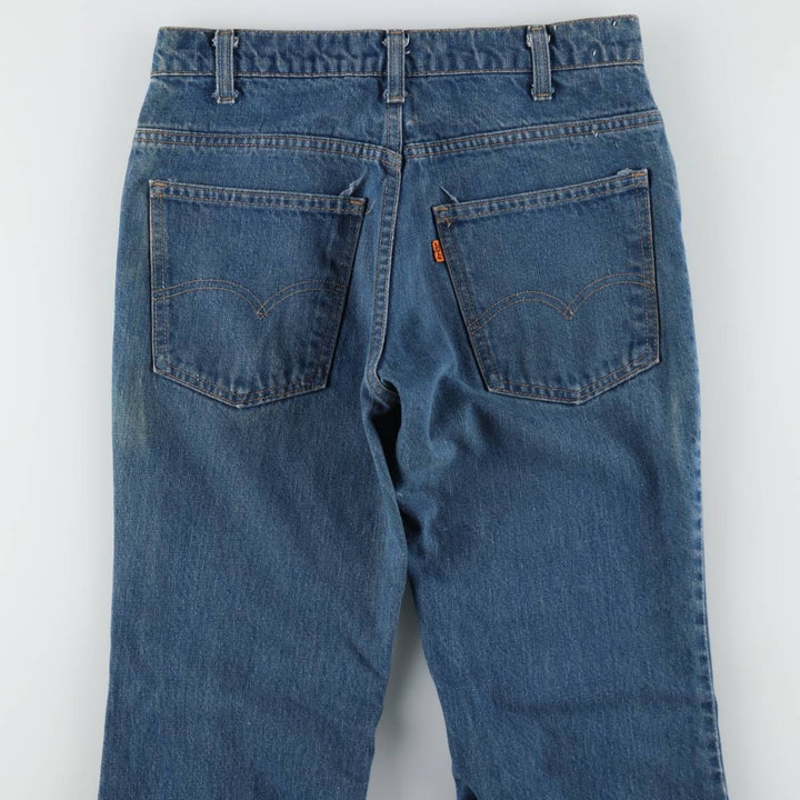 1970'S Levi's 684-0217 Late 66 Series Orange Tab Bell-Bottom Denim Pants W31 L32 (Men's equivalent to W30) Vintage unclear blue type Vintage Second Hand