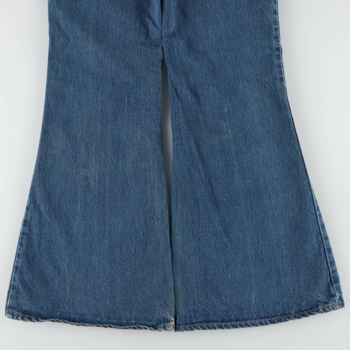1970'S Levi's 684-0217 Late 66 Series Orange Tab Bell-Bottom Denim Pants W31 L32 (Men's equivalent to W30) Vintage unclear blue type Vintage Second Hand