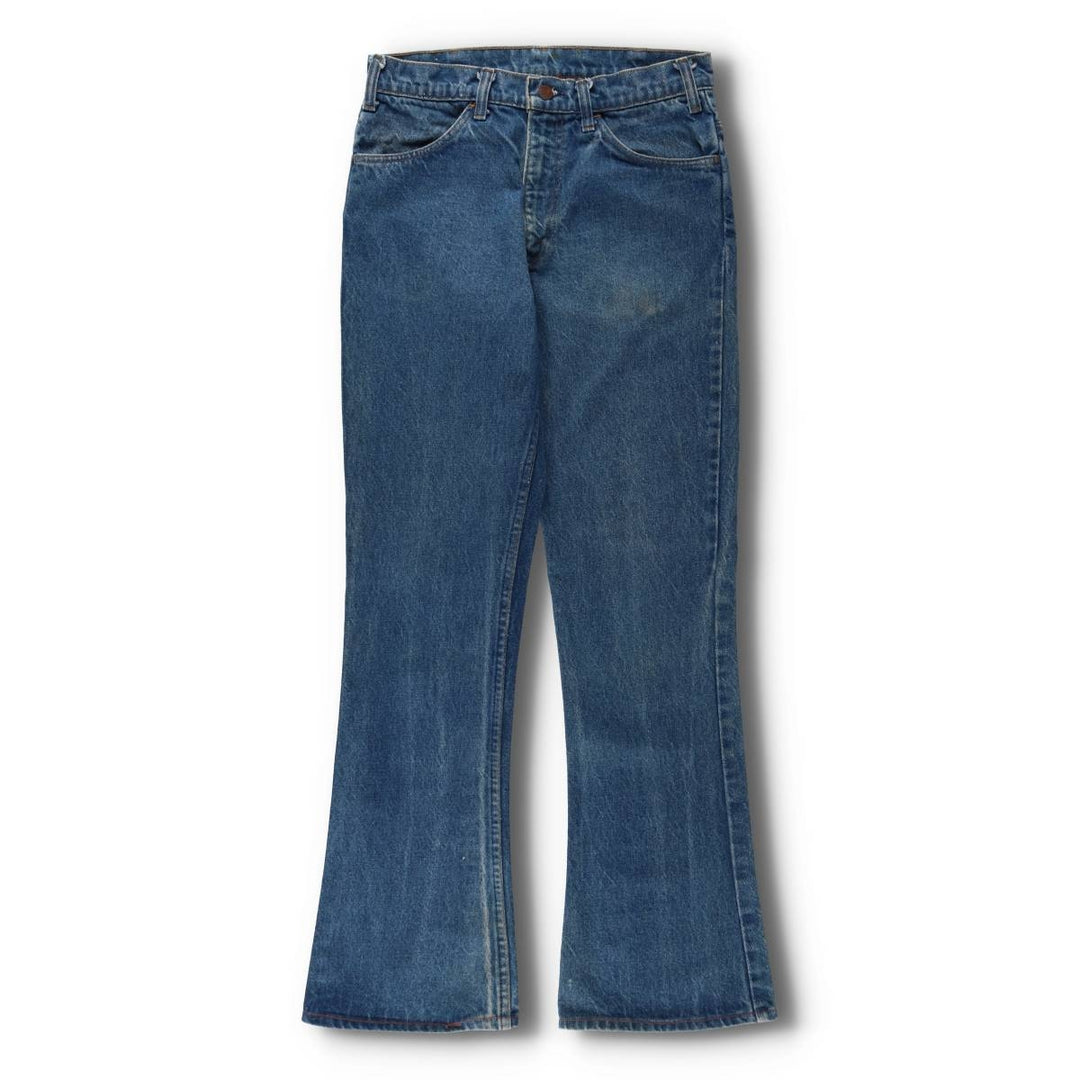 70s-80'S Levi's 646-0217 Orange Tab Bell-Bottom Denim Pants, Men's W30 (approx.), Vintage unclear blue type Vintage Second Hand