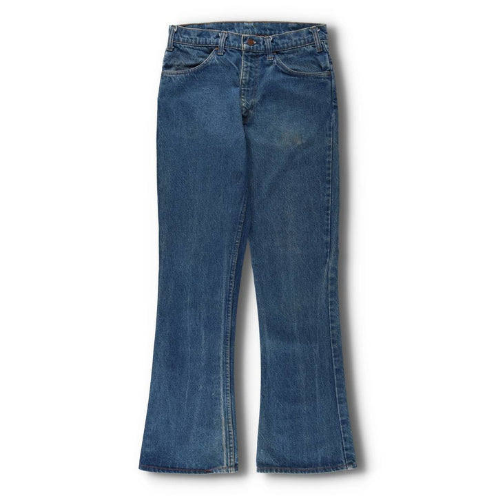 70s-80'S Levi's 646-0217 Orange Tab Bell-Bottom Denim Pants, Men's W30 (approx.), Vintage unclear blue type Vintage Second Hand