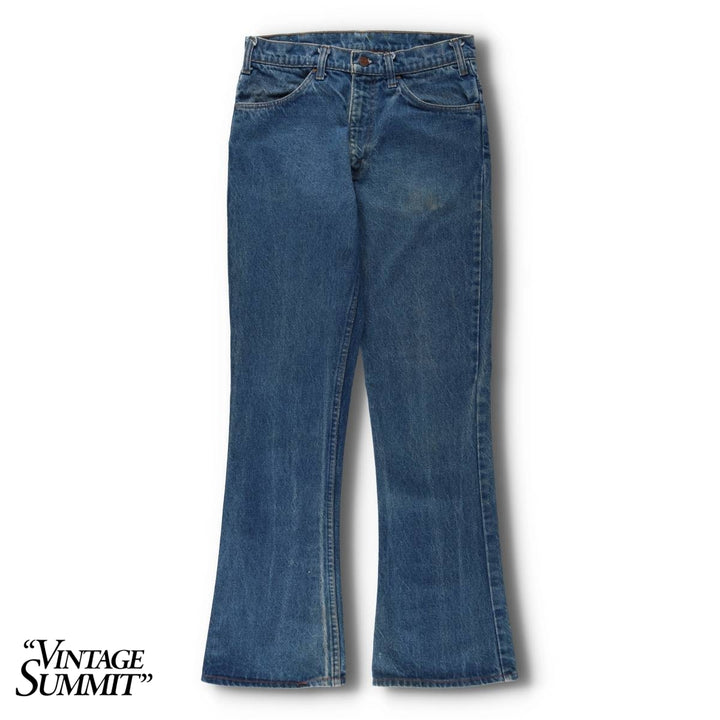 70s-80'S Levi's 646-0217 Orange Tab Bell-Bottom Denim Pants, Men's W30 (approx.), Vintage unclear blue type Vintage Second Hand