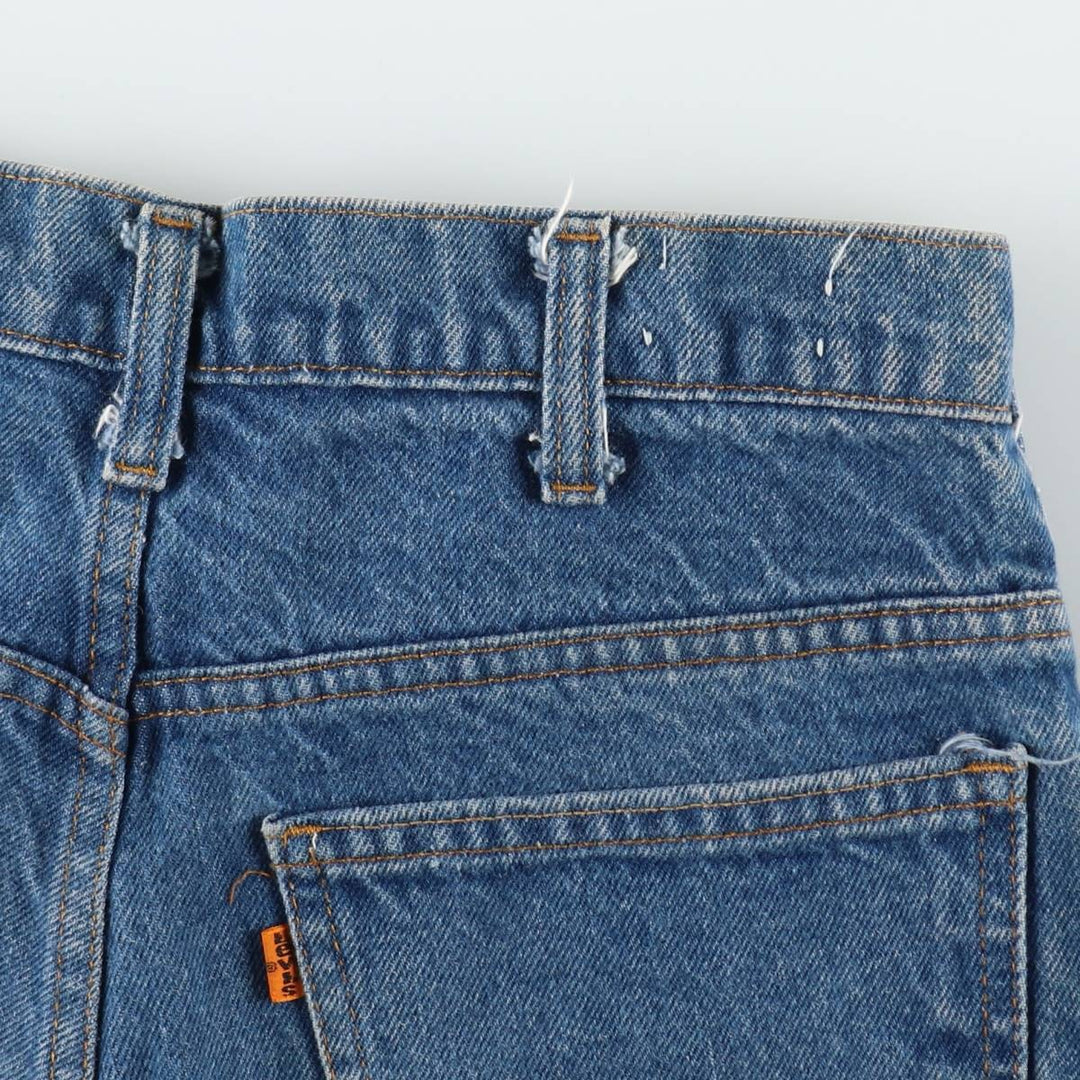 70s-80'S Levi's 646-0217 Orange Tab Bell-Bottom Denim Pants, Men's W30 (approx.), Vintage unclear blue type Vintage Second Hand