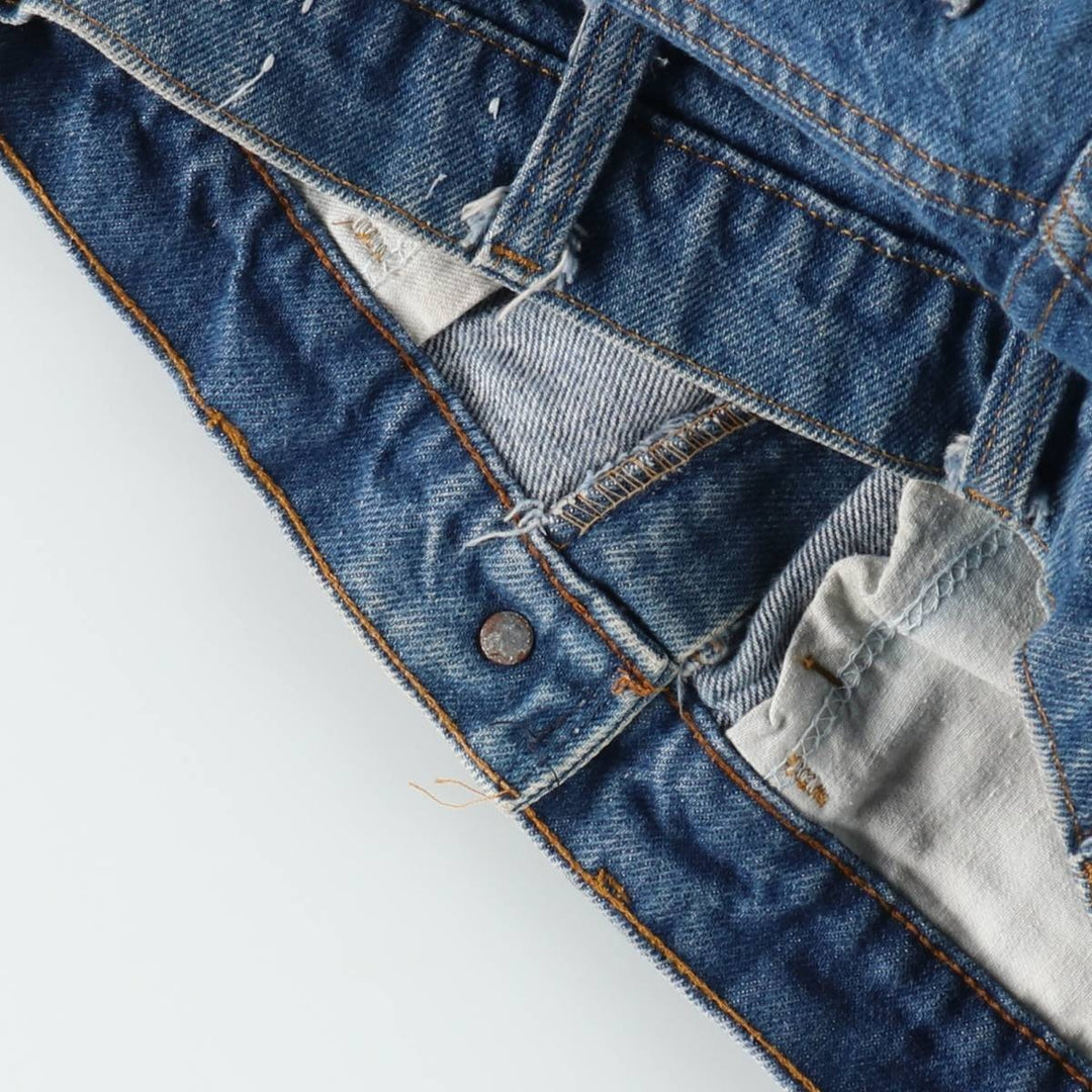 70s-80'S Levi's 646-0217 Orange Tab Bell-Bottom Denim Pants, Men's W30 (approx.), Vintage unclear blue type Vintage Second Hand