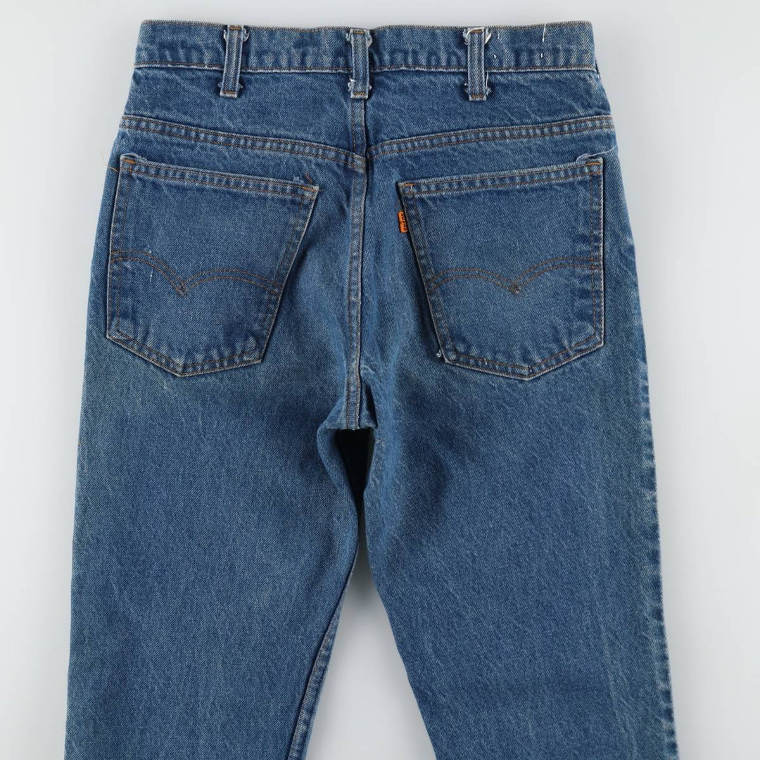 70s-80'S Levi's 646-0217 Orange Tab Bell-Bottom Denim Pants, Men's W30 (approx.), Vintage unclear blue type Vintage Second Hand