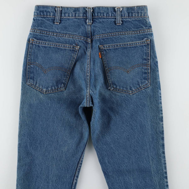 70s-80'S Levi's 646-0217 Orange Tab Bell-Bottom Denim Pants, Men's W30 (approx.), Vintage unclear blue type Vintage Second Hand