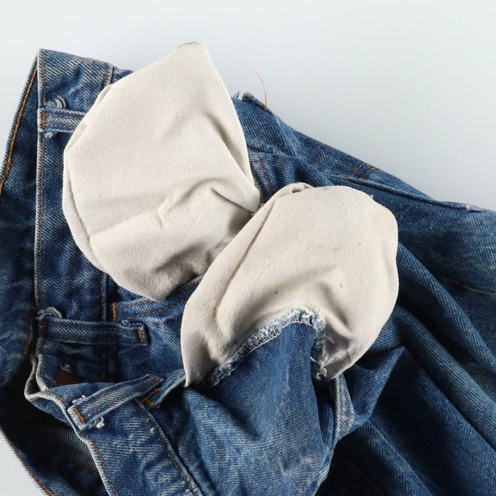 70s-80'S Levi's 646-0217 Orange Tab Bell-Bottom Denim Pants, Men's W30 (approx.), Vintage unclear blue type Vintage Second Hand