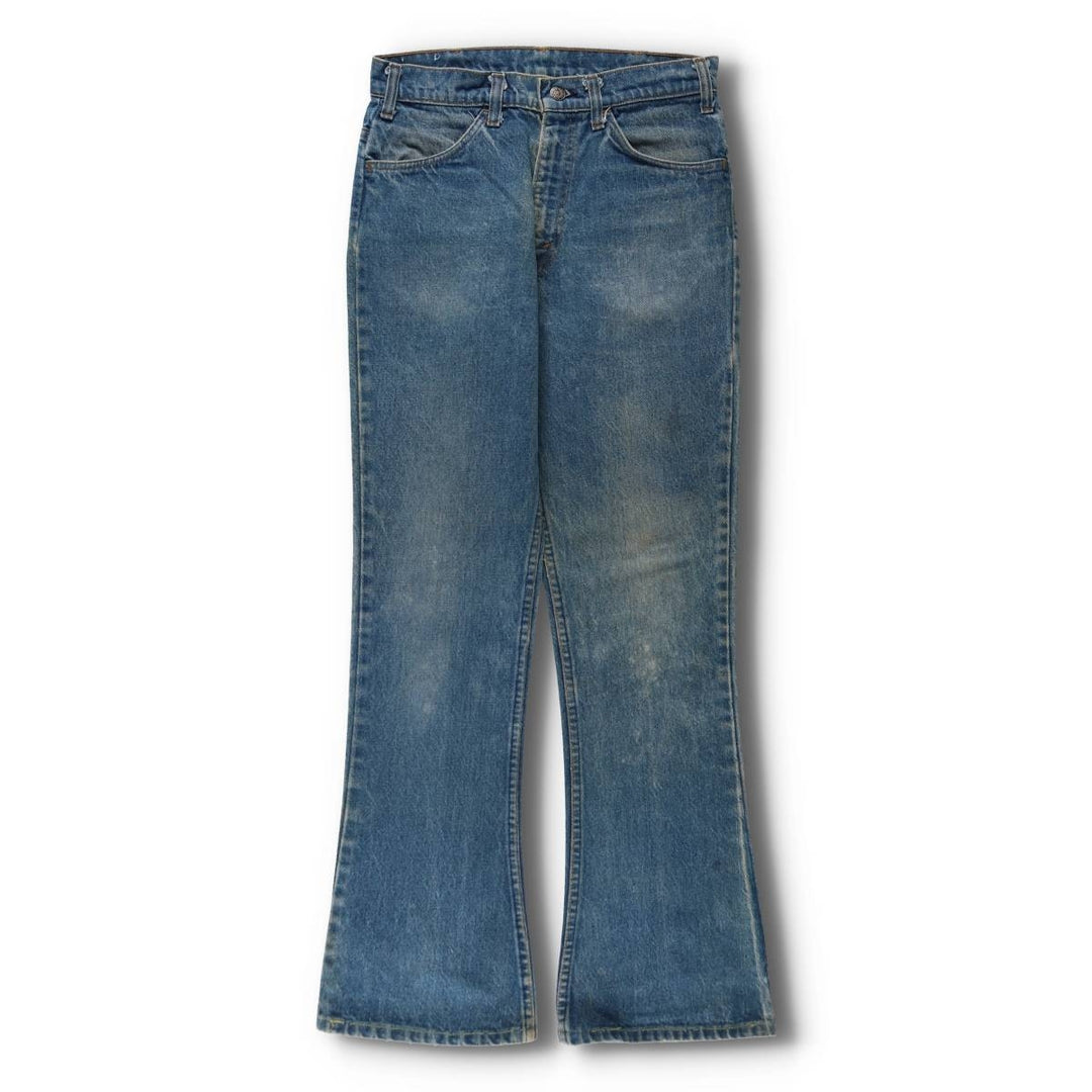 70s-80'S Levi's 646-0217 Orange Tab Bell-Bottom Denim Pants, Men's W30 (approx.), Vintage Orange Tab unclear blue type Vintage Second Hand