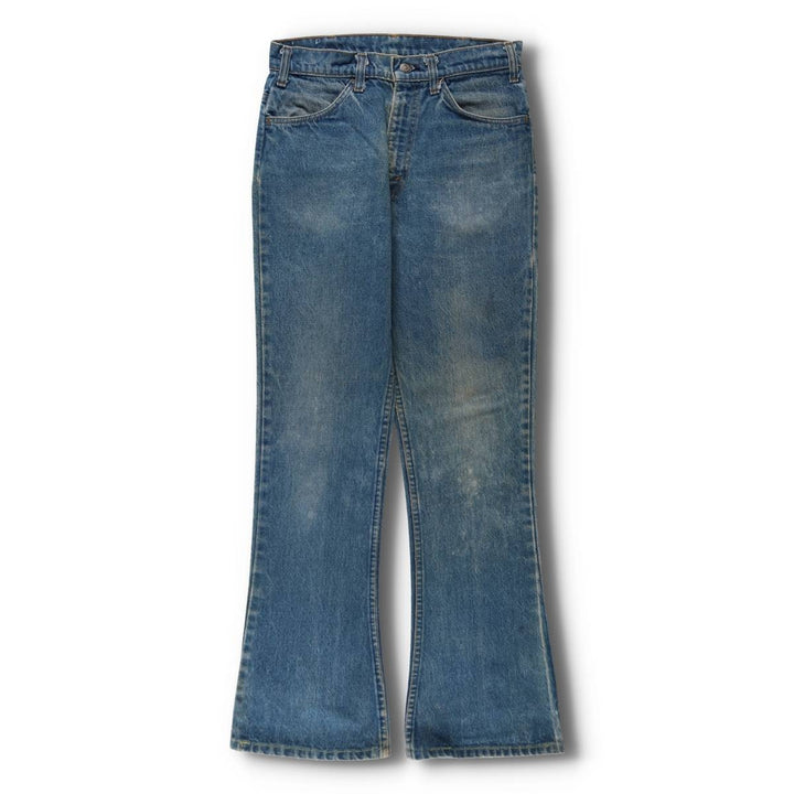 70s-80'S Levi's 646-0217 Orange Tab Bell-Bottom Denim Pants, Men's W30 (approx.), Vintage Orange Tab unclear blue type Vintage Second Hand